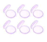 CTIRCHIU Portable 6pcs Purple Pill Organizer Set, Round Daily Medication Box with 3 Compartments for Morning, Noon, and Evening, Small Plastic Travel Container and Home Storage Holder