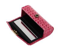 CTIRCHIU Pu Lipstick Case with Mirror Portable Lipstick Organizer for Travel Compact Storage and Makeup Essentials Stylish Pu Material Button Closure for Purse