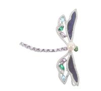 CTIRCHIU Purple Rhinestone Dragonfly Brooch Pin Crystal Animal Lapel Badge for Women Suits Sweaters Scarves Elegant Professional Clothing Accessory with Refined Craftsmanship