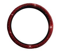 CTIRCHIU Red Diamond Cloth Steering Wheel Cover Decorative and Anti-slip Protector for Car Interiors, Easy to Remove Suitable for Most Models the Market