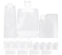 CTIRCHIU Refillable Squeeze Bags with Three-dimensional Design and Independent Bottom 15pcs Portable Travel Makeup Storage Pouches for Skin Care Products and Toiletries for Daily Use