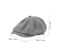 CTIRCHIU Retro Octagonal Beret Hat for Men and Women Breathable Outdoor Sunshade Cap Comfortable Fit for Larger Heads Vintage Flat Caps for Daily Wear and Casual Activities Dark Grey
