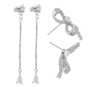 CTIRCHIU Rhinestone Bow Drop Earrings for Women Lightweight Crystal Tassel Jewelry Elegant Statement Design with Graceful Bow Detail for Fashion Forward Style