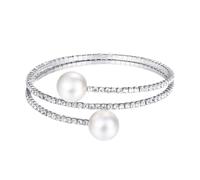 CTIRCHIU Rhinestone Bracelet Silver Alloy Material Elegant Multiple Rows with Jewelry Decoration for Women for Birthday and Anniversary Celebrations