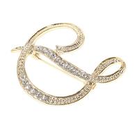 CTIRCHIU Rhinestone Letter D Brooch Pin for Women Polished Alloy Metal Accessory Creative Initial Pin for Hat Bag Dress Suit Fashionable Decorative Brooch for Business Meetings Parties