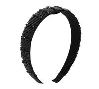 CTIRCHIU Rhinestone Pearl Wide Headband for Women and Girls Hand-made Crystal Hairband Accessory for Weddings Parties and Everyday Use