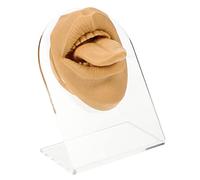 CTIRCHIU Silicone Piercing Practice for Beauty Salons School Hospital Real Life-sized Tongue and Mouth Models Fake Face Stand