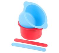 CTIRCHIU Silicone Wax Warmer Liner Bowls 400ml 2 Pcs with Stirring Sticks Non-stick Soft Wax Pot Replacement for Hair Removal at Home and Spas