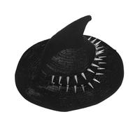 CTIRCHIU Steampunk Women’S Witch Hat Knitted Spike Studded Halloween Cosplay Cap Gothic Wizard Headwear Costume Accessory for Party Masquerade