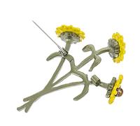 CTIRCHIU Sunflower Brooch Pin for Women Green Painted Metal Flower Lapel Pin Artistic Accessory for Jackets Hats and Scarves