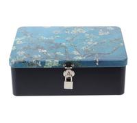 CTIRCHIU Tinplate Storage Box with Rounded Corners with Lock Retro Decorative Jewelry Box Lightweight Practical Organizer for Small Items and Presents for Wedding Or Party Storage