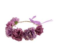 CTIRCHIU Trendy Makeup Headbands for Women Flower Decoration, Purple Fabric Material, Versatile Use for Travel and Occasions, Bohemian Style Floral Hair Accessory