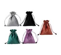 CTIRCHIU Velvet Drawstring Cosmetic Pouch 5pcs Set 14x18cm Travel Makeup Storage Bags for Women Toiletry Organizer Dustproof