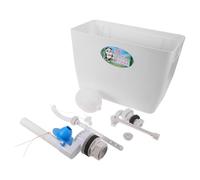 CTIRCHIU Wall Mount Toilet Tank Kit with Pull Chain System, Commercial Grade Sturdy Plastic Toilet Tank Replacement Parts Kit for Public Restroom and Commercial Bathrooms