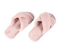 CTIRCHIU Warm Open Toe Women Slippers Cross Band Cozy Indoor House Shoes with Anti-slip Sole for Autumn Winter Breathable Comfortable Soft Machine Washable