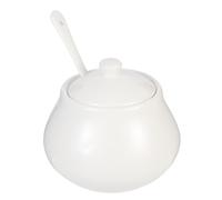 CTIRCHIU White Sugar Bowl and Multifunctional Storage Container with Lid Ceramic Sugar Container and Salt Dispenser Featuring Sturdy Ceramic Material for Dining and Coffee Bar Use