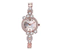 CTIRCHIU Women Alloy Watch Rhinestones Fashionable Quartz Wristwatch Rose Gold Elegant Wrist Decoration for All Occasions Her