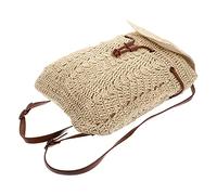 CTIRCHIU Women’S Straw Beach Backpack, Drawstring Design, Lightweight Woven Fashion Bag for Going out Summer Days