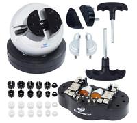 CTISMICE 5 Inch Ball Vise, Engraving Block Setting Tool with 2pcs Jaw, 32pcs Pin Plates Attachment, Pro-Ring Clamps for Jewelry Making, Small-Scale Engraving, 360° Rotation Jewelers Standard Ball Vice