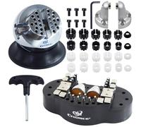CTISMICE Jewelry Vise, 3 Inch Ball Vice with 34pcs Pin Plates, 2pcs Bell-Shaped Jaw Attachments and 24 Ring Clamps for Jewelry Making, Hand Engraving, Diamond and Bezels Setting