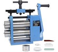 CTISMICE Rolling Mill, 3 in 1 Light Duty Roller Machine with Hand Crank for Pressing Gold Silver Copper Metal into Jewelry Sheets, Square and Half Round Wire of Various Sizes
