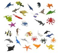 CtiUjdx Sea Animals Toys for Kids, 32 Mini Ocean Creature Figures with Plastic Animals for Bath Time Play and Educational Activities, Small World Toys for Ocean-Themed Parties and Sensory Play