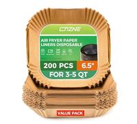 Ctizne Air Fryer Liners Disposable, 200PCS 6.5 Inch Square Parchment Paper Liner for Air Fryer, Grease and Water Proof Non Stick Baking Liners for 3/4/5 QT Airfryer Basket