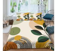 CTJQHVKZ 3D Printed Abstract Botanical Fitted Sheet Microfiber Soft Breathable Geometric Leaf Pattern Mattress Cover for Bedroom Guest Room Single（135x200cm）