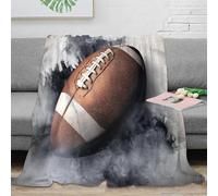 CTJQHVKZ 3D Printed American football Couch Blanket Microfiber Soft Cosy Warm Bedding sport equipment Nap Blanket Compact Portable for Office Workers Young Adults Teens 70×80inch(180x200cm)