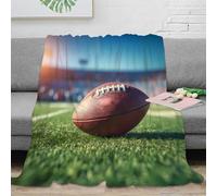 CTJQHVKZ 3D Printed American football Couch Blanket Microfiber Warm Soft Bedding Cosy sports equipment Living Room Throw Thoughtful Gift for Parents Grandparents Family Members 80×90inch(200x230cm)
