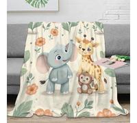 CTJQHVKZ 3D Printed baby animals Nap Blanket Microfiber Ultra Soft Warm Bedding Cartoon jungle Bedding Throw Heartfelt Gift for Parents Grandparents Family Members 80×90inch(200x230cm)