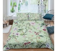 CTJQHVKZ 3D Printed Botanical Garden Fitted Sheet Microfiber Soft Breathable Tropical Floral Bed Cover for Bedroom Decor Mattress Protection Single（135x200cm）