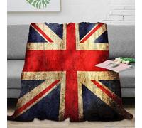 CTJQHVKZ 3D Printed british flag Blanket Microfiber Soft Warm Bedding Durable vintage design Cosy Throw Machine Washable No Shedding for Couples Families Guests 70×80inch(180x200cm)