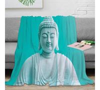 CTJQHVKZ 3D Printed Buddha statue Bed Throw Microfiber Warm Soft Bedding Durable Serenity meditation Fluffy Blanket Breathable All Season for Homeowners Renters Adults 80×90inch(200x230cm)