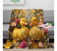 CTJQHVKZ 3D Printed cute ducklings Living Room Throw Microfiber Soft Warm Bedding Cosy spring garden scene All Season Blanket for Housewarming New Homeowners Couples 70×80inch(180x200cm)