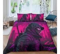 CTJQHVKZ 3D Printed Cyber Ninja Fitted Sheet Microfiber Soft Breathable Neon Samurai Bed Cover for Bedroom Dorm Mattress Protection Decor Single（135x200cm）