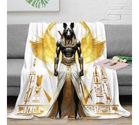 CTJQHVKZ 3D Printed Egyptian god Warm Blanket Microfiber Warm Thermal Bedding Soft ancient mythology art Travel Blanket Compact Portable for Adults Teens Guests Families 70×80inch(180x200cm)