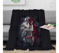 CTJQHVKZ 3D Printed Gothic romance Thermal Blanket Microfiber Soft Cosy Bedding Warm Dark fantasy art Home Blanket Luxurious Gift for Wedding Anniversary Newlyweds 70×80inch(180x200cm)