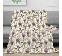 CTJQHVKZ 3D Printed Hummingbirds Cosy Throw Microfiber Ultra Soft Warm Bedding Vintage botanical Nap Blanket Lightweight Machine Washable for Homeowners Renters Families 80×90inch(200x230cm)