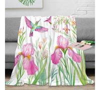 CTJQHVKZ 3D Printed Hummingbirds flying Soft Throw Microfiber Soft Cosy Bedding Warm Floral garden Thermal Blanket Machine Washable No Shedding for Men Women Couples 70×80inch(180x200cm)