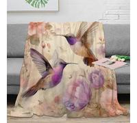 CTJQHVKZ 3D Printed Hummingbirds Warm Blanket Microfiber Warm Thermal Bedding Soft Floral Art Travel Blanket Compact Portable for Adults Teens Guests Families 70×80inch(180x200cm)