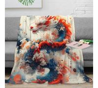 CTJQHVKZ 3D Printed mythical-dragon-art Fluffy Blanket Microfiber Ultra Soft Warm Bedding chinese-fantasy Blanket Machine Washable No Shedding for Office Workers Students Teens 80×90inch(200x230cm)
