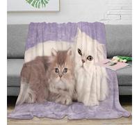CTJQHVKZ 3D Printed Persian cats Sofa Throw Microfiber Ultra Soft Warm Bedding Cute pet Bed Throw Breathable All Season for Dorm Dwellers University Students Teens 80×90inch(200x230cm)