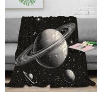 CTJQHVKZ 3D Printed planet rings Cosy Throw Microfiber Warm Thermal Bedding Soft Vintage cosmic Couch Blanket Machine Washable No Shedding for Adults Couples Households 80×90inch(200x230cm)