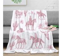 CTJQHVKZ 3D Printed riding horse Thermal Blanket Microfiber Ultra Warm Bedding Soft western themed Cozy Throw Blanket Lightweight All Season for Homeowners Renters Adults 80×90inch(200x230cm)