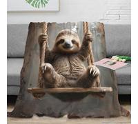 CTJQHVKZ 3D Printed sloth swinging Bedding Blanket Microfiber Soft Warm Bedding Breathable cartoon animal Bed Throw Luxurious Gift for Wedding Anniversary Newlyweds Couples 70×80inch(180x200cm)