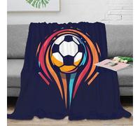 CTJQHVKZ 3D Printed SoccerBallDynamics Blanket Microfiber Warm Soft Bedding Cosy SportyGraphicDesign Lounge Throw Compact Portable for Students Gamers Travellers Young Adults 80×90inch(200x230cm)