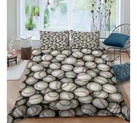 CTJQHVKZ 3D Printed Stone Pattern Fitted Sheet Microfiber Soft Breathable Pebble Rock Mattress Cover for Bedroom Dorm Mattress Protection Decor Single（135x200cm）