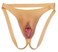 CTKOLYS Men's Camel Toes Panty Hiding Gaff Silicone Double Thong for Crossdresser Transgender 1G 2G Cyber Skin,Color1 No Hair,One Size