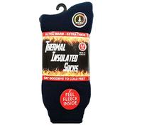CTL® 3 PAIRS UNISEX HEATED BOOT SOCKS WINTER ULTA EXTRA THICK 2.3 TOG WARM HOT HEAT FLEECE BRUSHED THERMAL INSULATED SOCKS 6-11 (UK, Numeric, 6, 11, Regular, Regular, NAVY)